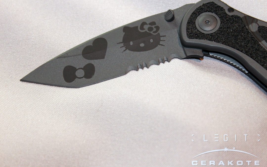 Kershaw Blur in custom Hello Kitty Cerakote