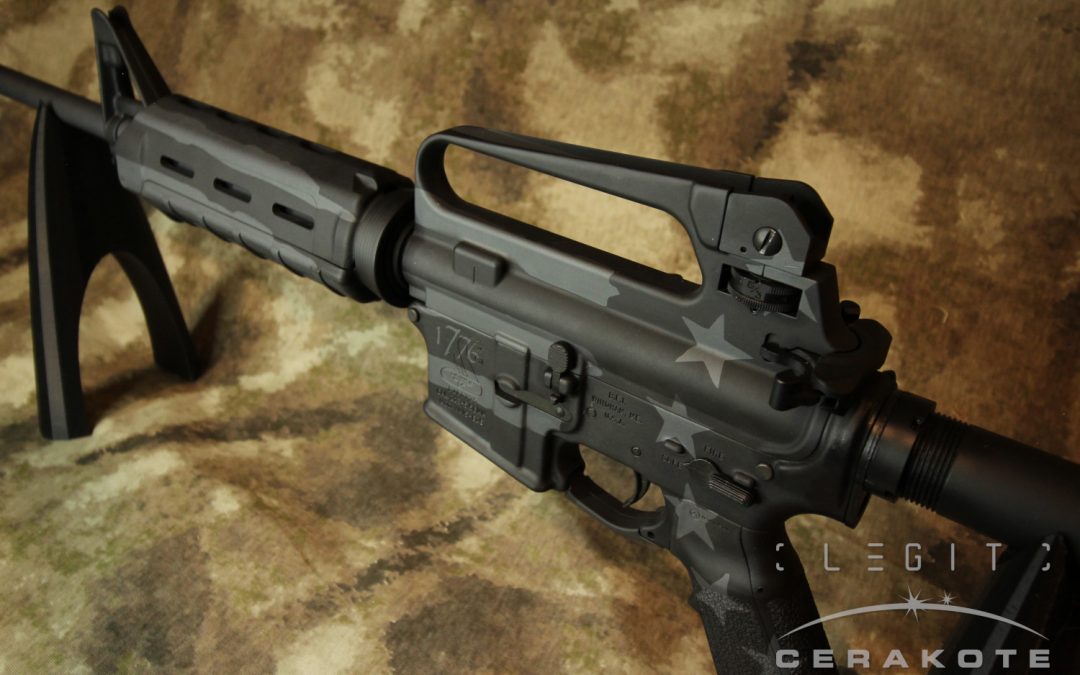M4 Carbine with subdued Betsy Ross flag theme